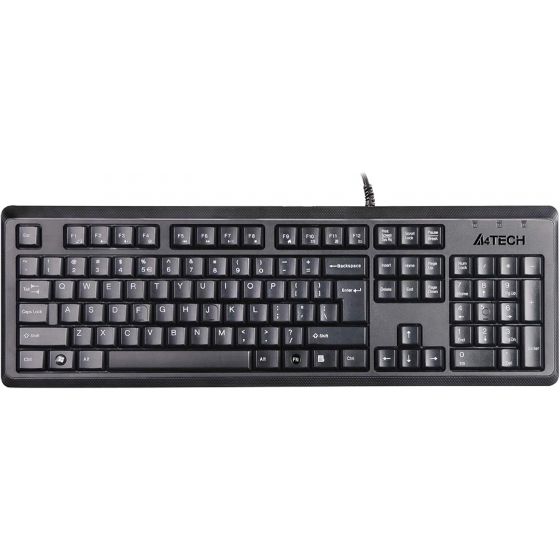 A4tech Wired Keyboard, Black - KR-92