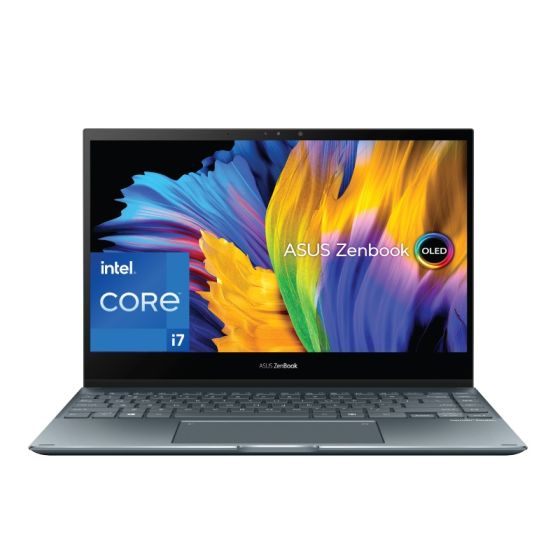 ASUS ZenBook Flip 13 Notebook Laptop, Intel core i7-1165G7, 13.3Inch FHD OLED, 1TB SSD, 16GB RAM, Intel Iris Xe Graphics, Windows 11, Pine Grey - UX363EA-OLED007W