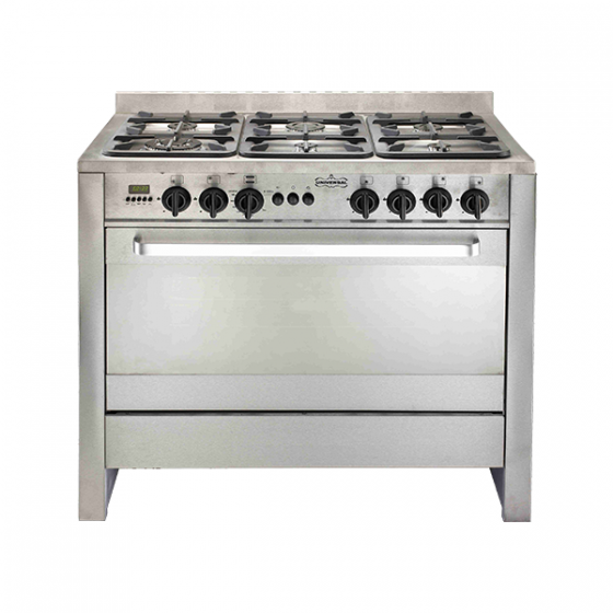 Universal Freestanding Diamond Gas Cooker, 6 Burners, Stainless Steel, 100 cm - 6106PR-8