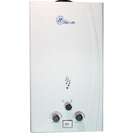 Long Life Gas Water Heater, 10 Liters, White - Heatpro 10