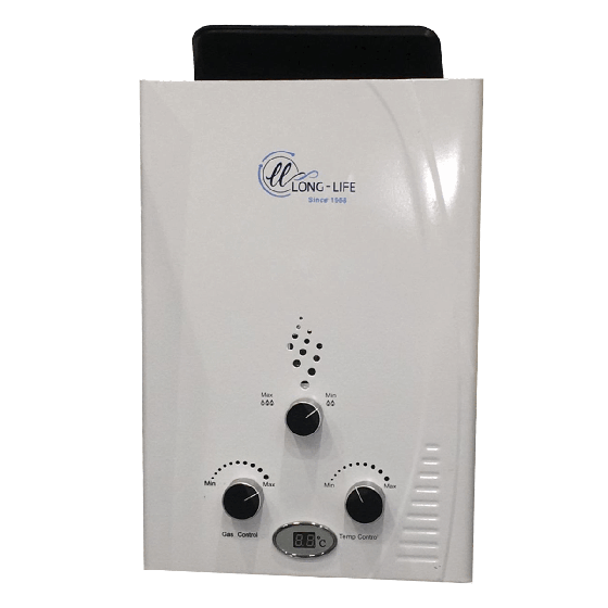 Long Life Gas Water Heater, 6 Liters, White - Heatpro 6C