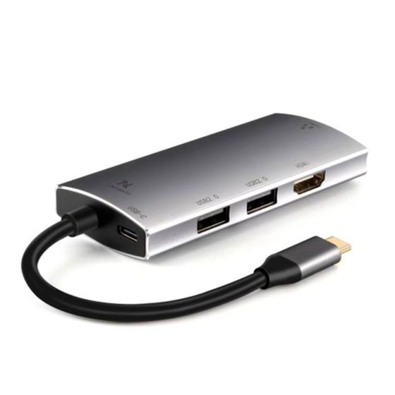 موزع USB لافينتو 5 في 1، فضي - US016