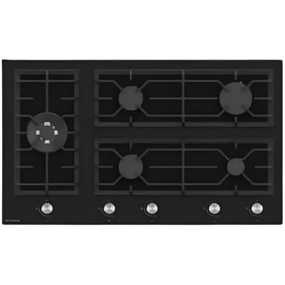 Teva Gas Built-in Hob, 90cm, 5 Burners, Black - NT145