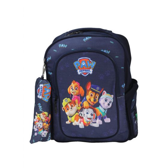 Gharibo Bags School Backpack With Pencil Case For Boys, Paw Patrol Pattern - Navy