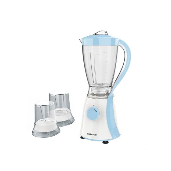 خلاط  تورنيدو مع 2 مطحنة، 600 وات - ازرق فاتح - TB-600-2-LBLUE
