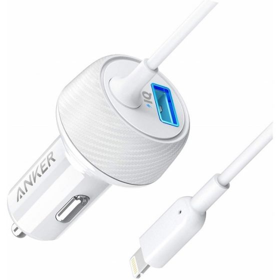 Anker PowerDrive 2 Elite Car Charger, 2 Ports, 24W, White - A2214H21