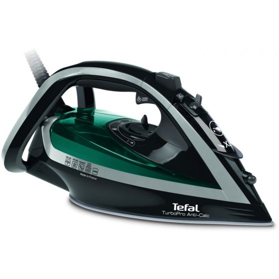 Tefal Turbo Pro Steam Iron, 2600 Watt, Dark Grey - FV5640E0 