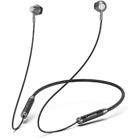 Lenovo In Ear Bluetooth Neckband with Microphone, Black - HE06