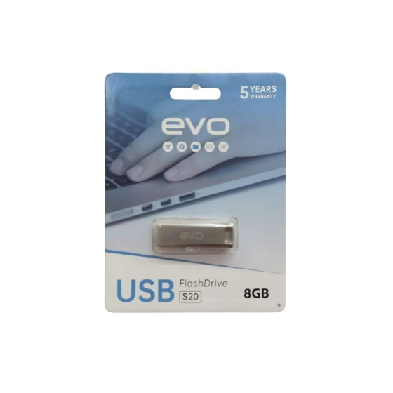 فلاش درايف USB ايفو S20، سعة 8 جيجا - فضي