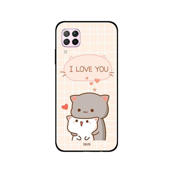 جراب ظهر سيليتو بطبعة عبارة I Love You My Cats لهواوي نوفا 7i