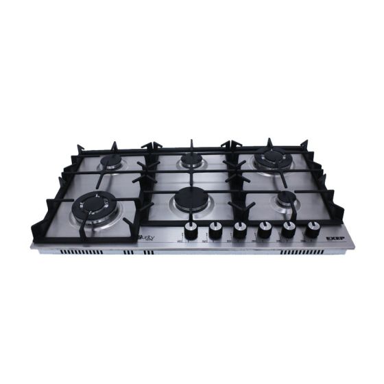 Purity Gas Built-in Hob, 90cm, 6 Burners, Silver - HPT904S