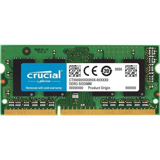 CRUCIAL DDR3 Memory, 4GB, 1600Mhz, Green - CT51264BF160B