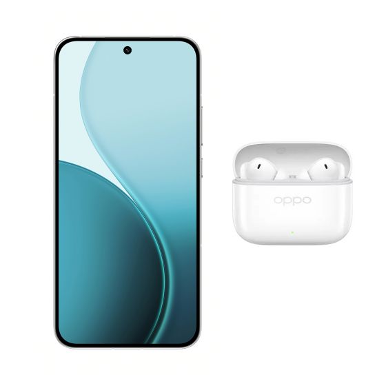 اوبو رينو 14، سعة 256 جيجا، رام 12 جيجا، شبكة 5G، بشريحتين، ابيض اوبال - CPH2737، مع سماعة اذن لاسلكية اوبو انكو بادز 3 - ابيض