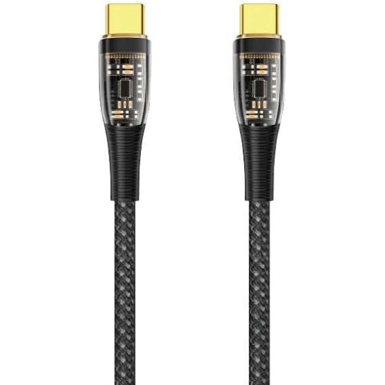 كابل للشحن ونقل البيانات ويوو USB-C مزدوج، 2 متر، اسود - TM02