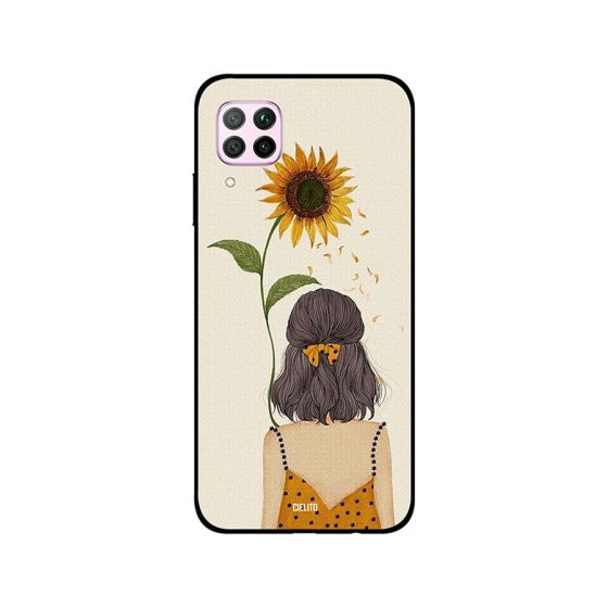 Cielito Girl Looking At Sunflower Printed Back Cover for Huawei Nova 7i