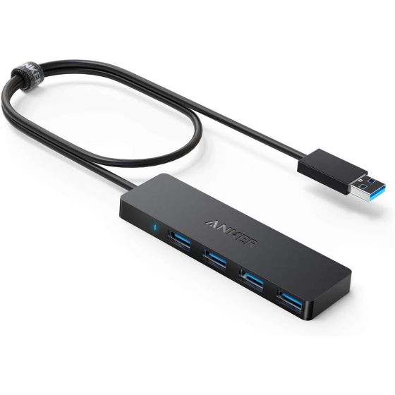 موزع USB فئة A انكر، 4 منافذ، اسود - A7516012