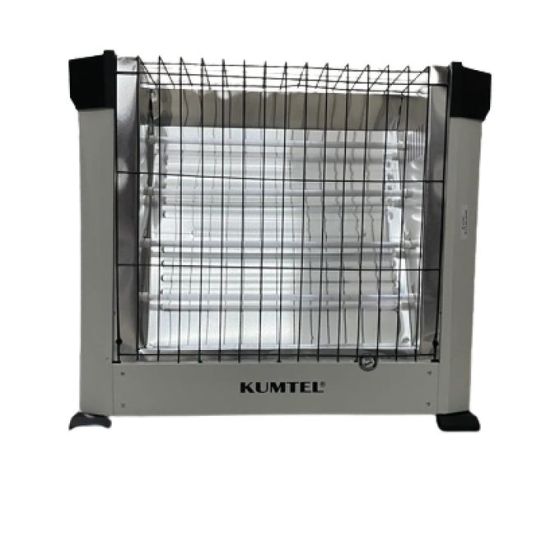 Kumtel Electric Heater, 4 Candles, 2200 Watts, Silver and Black - KH-2760