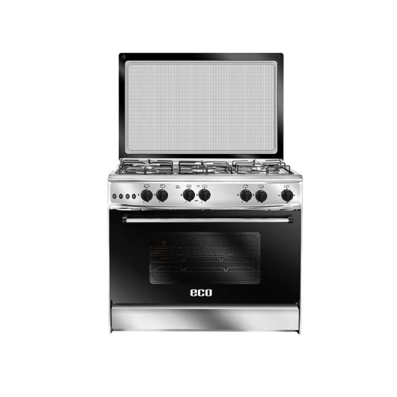 بوتجاز غاز يونيون اير ايكو ستانلس، 5 شعلة، اسود - C68SSAC447-F-ECOP-2W