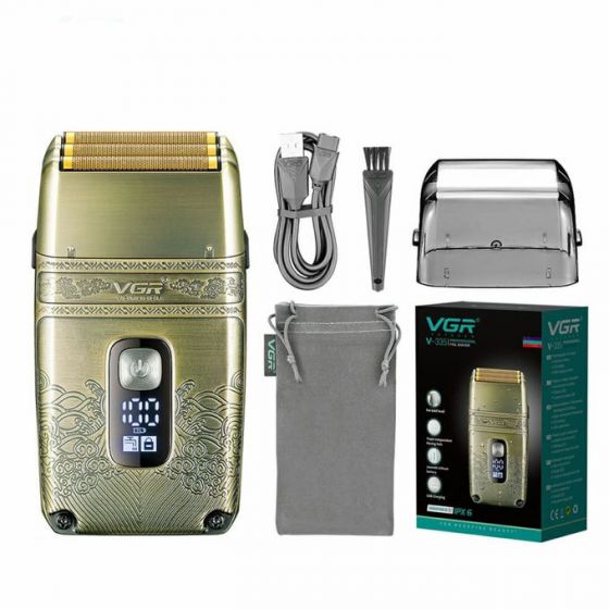 VGR Rechargeable Hair Shaver, Wet and Dry, Gold - V-335