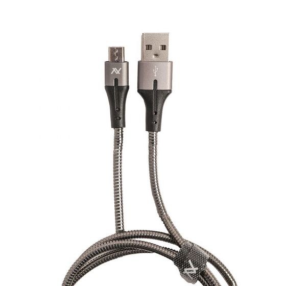 كابل USB الى مايكرو USB لافينتو، 1 متر، فضي غامق- MP035