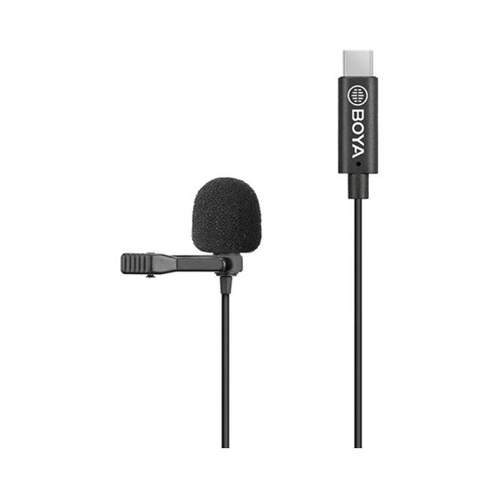 ميكروفون بمشبك بويا لافالير لاجهزة USB فئة C، اسود - BY-M3-OP