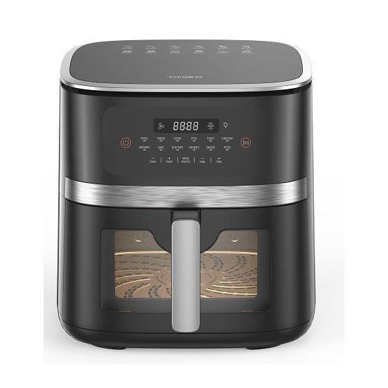 Black And White Digital Air Fryer, 7.5 Liters, 1800 Watt, Black and Silver- AF075SDW
