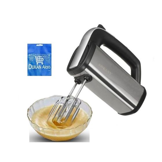 Sokany Electric Egg Beater and Mixer, 400 Watt, Silver and Black - SK-6639 with Gift Bag