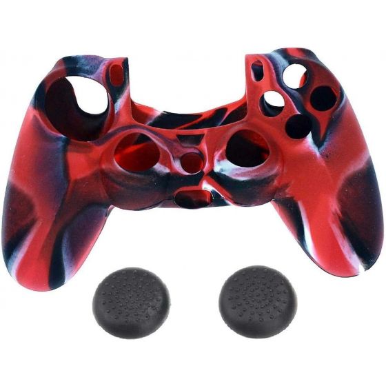 PlayStation 4 Controller Cover With Analog Caps - Red