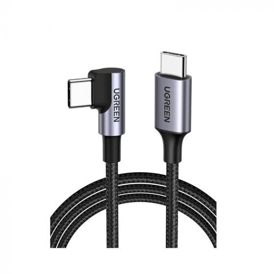 كابل USB-C مضفر يوجرين، 100 وات، 1 م، اسود - US334