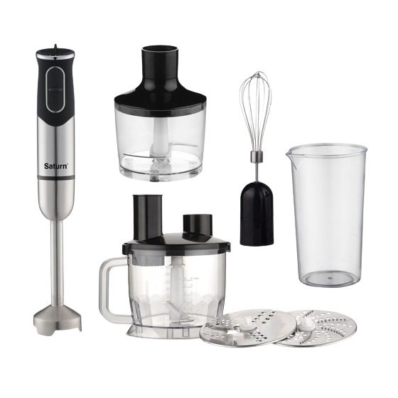 محضر طعام ساترن، 600 وات، اسود وفضي - ST-FP9105