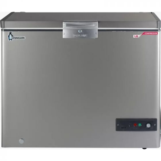 Penguin Defrost Chest Deep Freezer, 205 Liters, LG Compressor, Silver - ES-250L