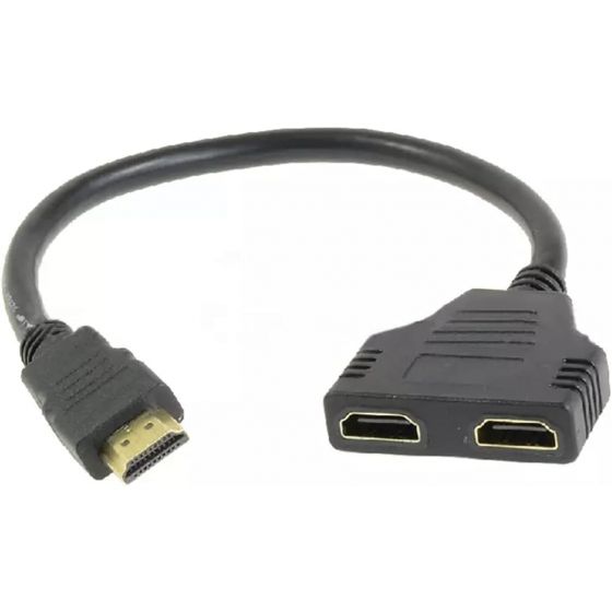 مقسم HDMI الي ثنائي HDMI، 30سم - اسود