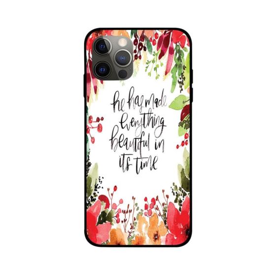 جراب ظهر بطبعة عبارة He Has Made Everything Beautiful لابل ايفون 12 برو ماكس