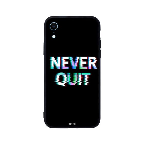 جراب ظهر بطبعة عبارة Never Quit لابل ايفون XR