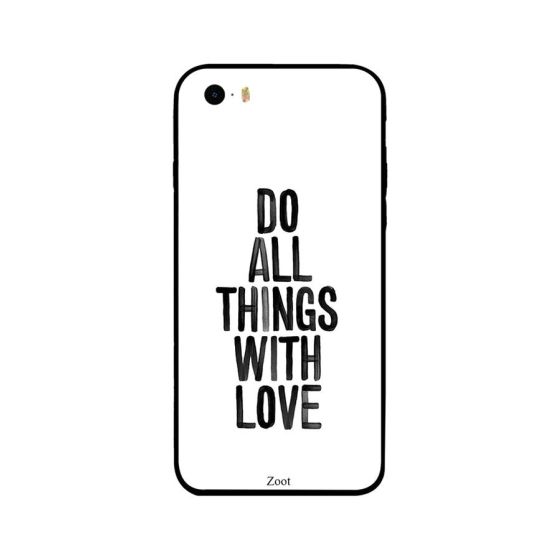 جراب ظهر بطبعة عبارة Do All Things With Love لابل ايفون 5