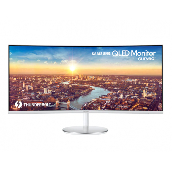 Samsung Thunderbolt 3 Professional 34 Inch, QLED Curved Monitor, White - LC34J791WTUXEN