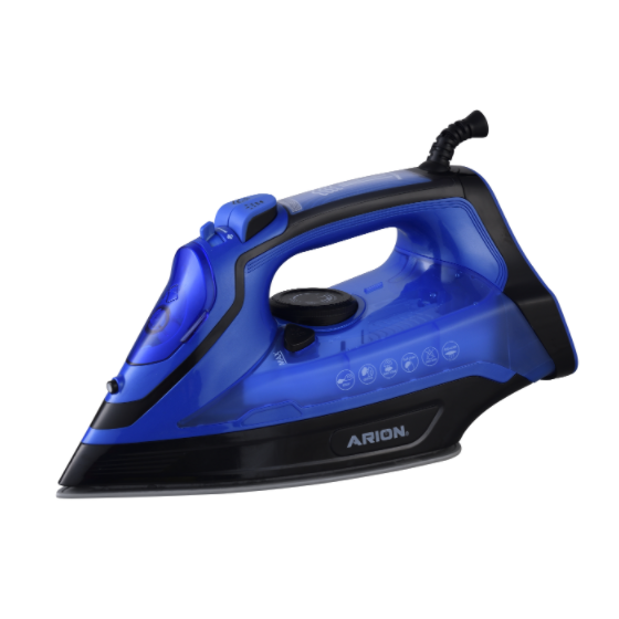 Arion Steam Iron, 3000 Watt, Black and Blue - AR-606