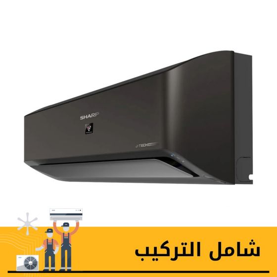 Sharp Split Plasmacluster Air Conditioner, 2.25 HP, Inverter, Cooling and Heating, Black - AY-XP18YHEB