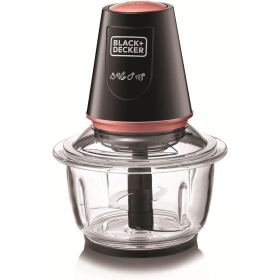 Black+Decker Chopper, 1.2 Liter, 400 Watt, Transparent and Black- GC430-B5