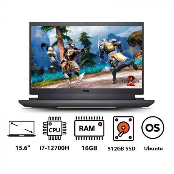 Dell G15-5520 Laptop, Intel Core i7-12700H, 15.6 Inch FHD, 512GB SSD, 16GB RAM, NVIDIA Geforce RTX3060 6GB, Ubuntu - Shadow Grey