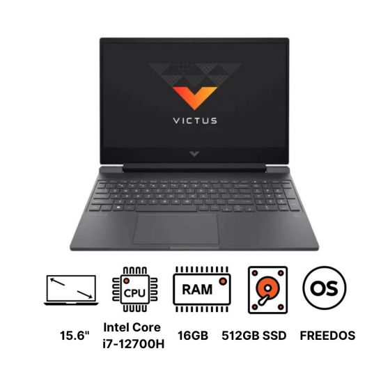 لاب توب اتش بي فيكتوس 15-fa0083nia، انتل كور i7-12700H، شاشة 15.6 بوصة FHD، هارد 512 جيجا SSD، رام 16 جيجا، كارت شاشة انفيديا RTX3050 سعة 4 جيجا، فري دوس - فضي