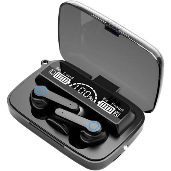TWS Wireless Earphone With Charging Case, Black - M19