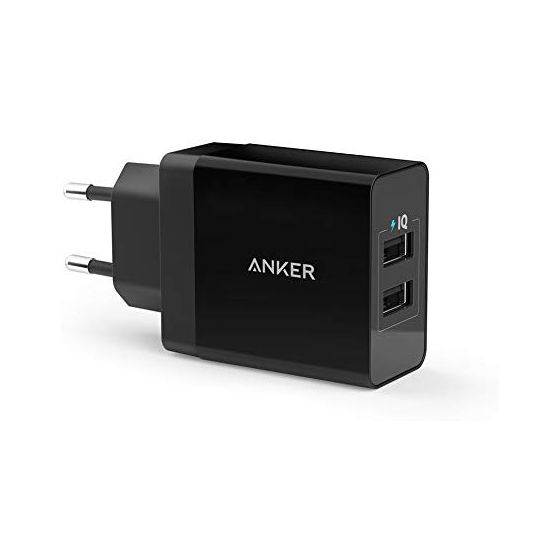 Anker PowerPort Wall Charger, 2 Ports, Black - B2021L11