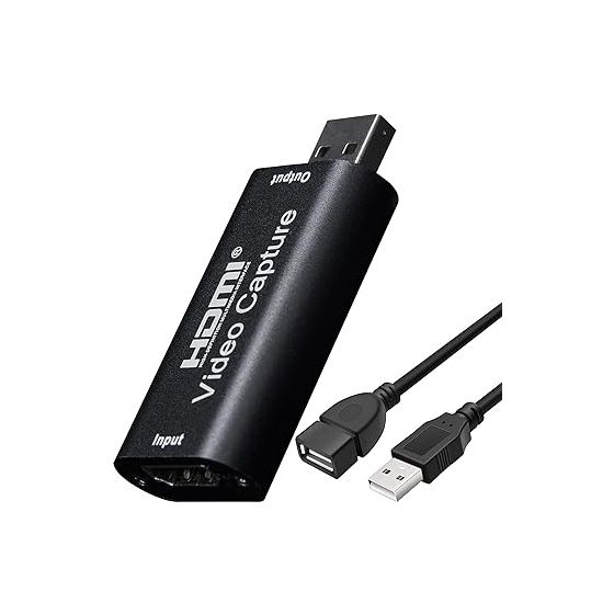 جهاز التقاط فيديو HDMI، منفذ USB 2.0، دقة 1080 بكسل، اسود - HUAGUAN001