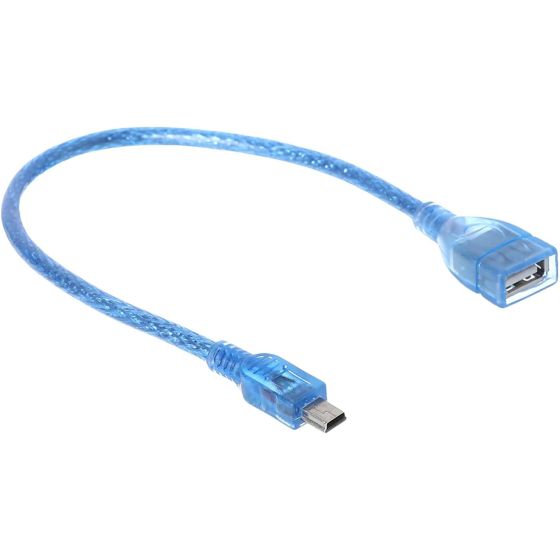 كابل كيندكس ميني USB الي USB فئة A، طوله 10 سم، ازرق - KX 1908