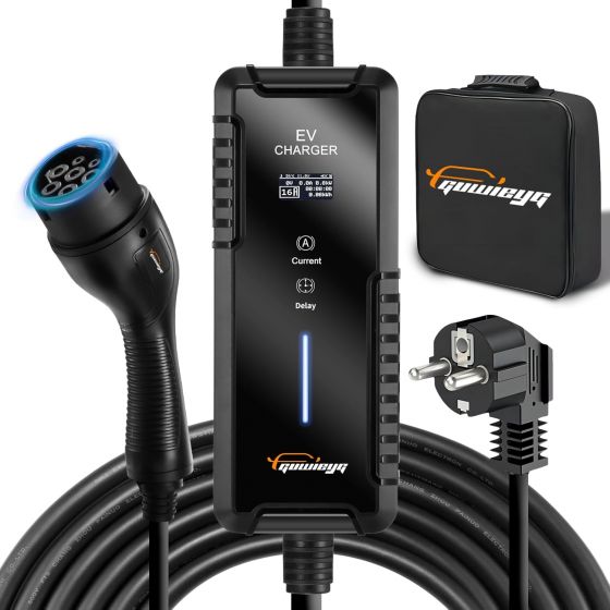 GUWIEYG Type 2 Electric Car Charging Cable, 16 A, 3.5 kW - Black