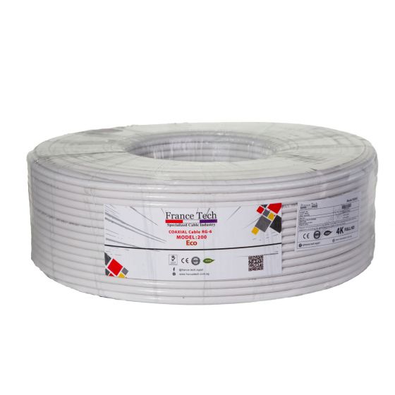France Tech Satellite cable, 200 Meter, White - 200 ECO