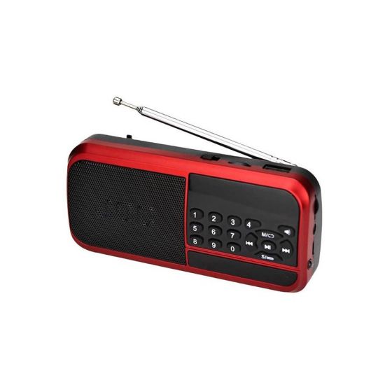 Joc Rechargeable Wireless Radio, Black and Red - H798BT