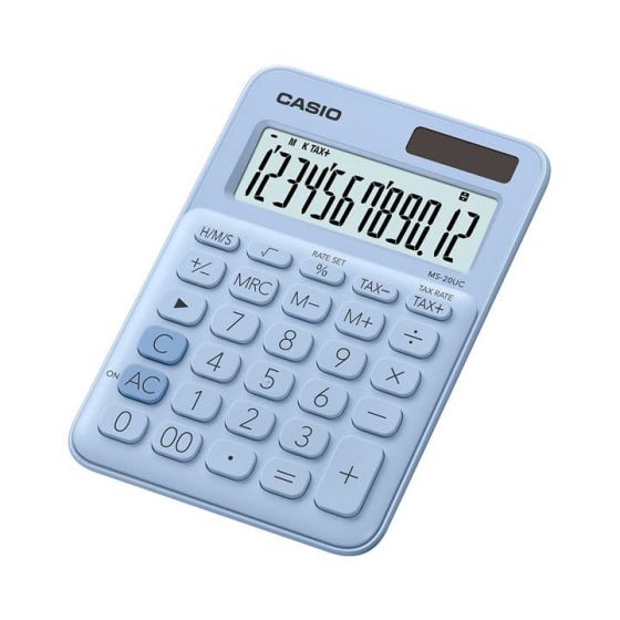 آلة حاسبة عملية كاسيو، ازرق فاتح - MS-20UC-LB