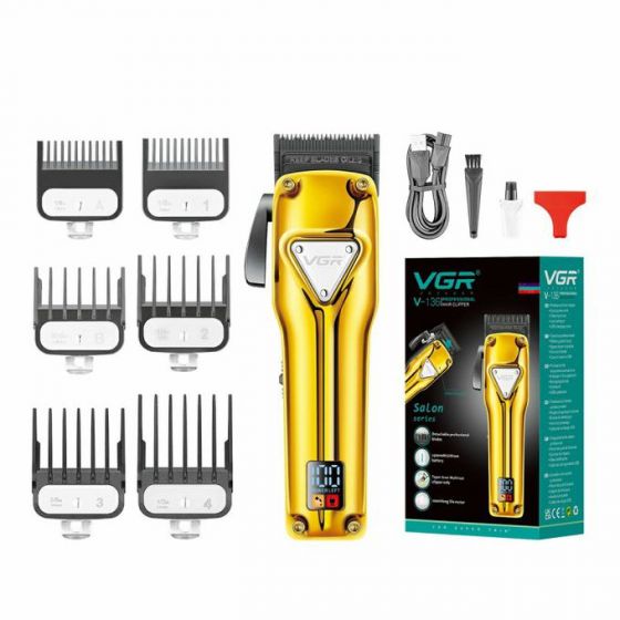 VGR Rechargeable Hair Clipper, Dry, Gold - V-136